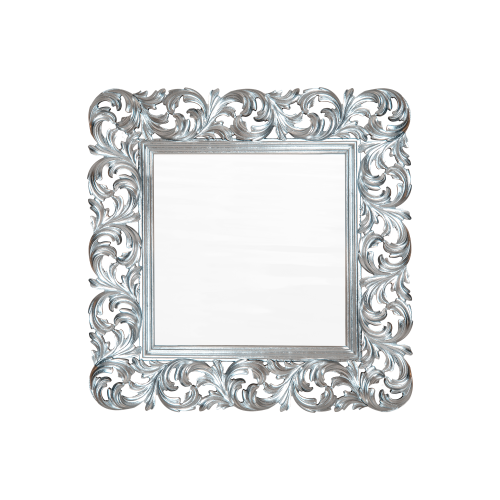Настенное зеркало Таупо Taupo C 120*120*4 см, серебро  барокко
