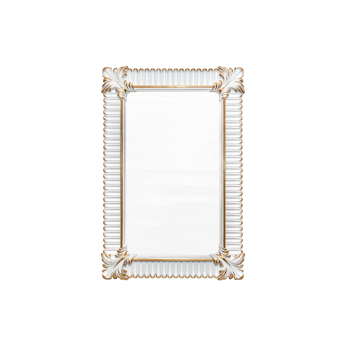 Настенное зеркало Лугано Lugano C 74*110*4 см, белый  лед французское золото